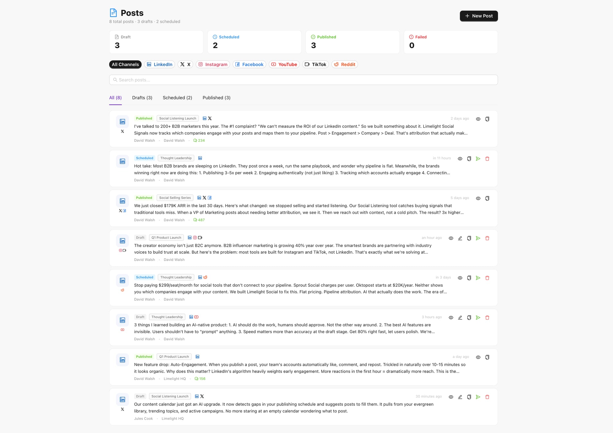 Post composer with AI content adaptation